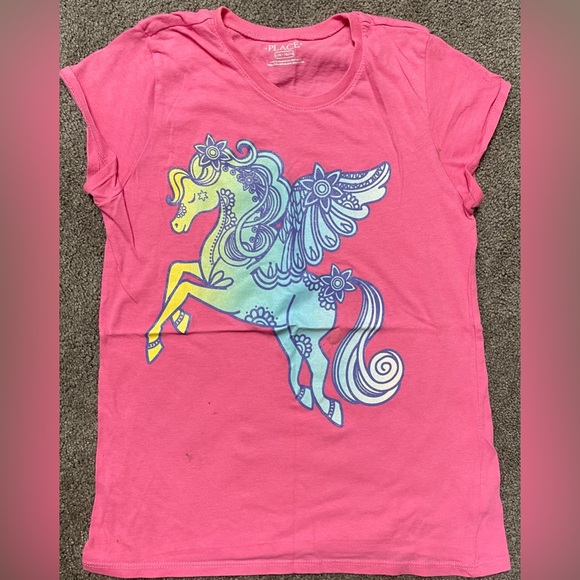 Girls Colorful Graphic Tees - Pink, Green, Orange, Purple - Picture 5 of 7